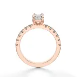 Pierścionek z diamentem szlif szmaragdowy różowe złoto SBPZ_061